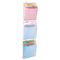 Advantus Panel Wall 3-Pocket Organizer, Letter Size, Clear Polypropylene, 3 Organizers per Box (AVT75316)