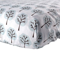 Luvable Friends Woven Crib Sheet, Blue Tree