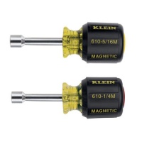 Klein Tools 610M 1/4 and 5/16 Magnetic Tip Nut Driver Set, 1-1/2 Hollow Shanks