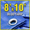 8' X 10' Blue Multi-Purpose 6-mil Waterproof Poly Tarp Cover 8x10 Tent Shelter Camping Tarpaulin by Grizzly Tarps