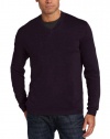 Perry Ellis Men's Long Sleeve Soild Merino V-Neck Sweater, Charcoal Heather, Medium