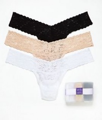 Hanky Panky Signature Lace Low Rise Thong - 3 Pack (49113PK)