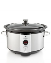 Slow & steady wins the taste. Behold the beauty of slow cooking in your space with this 7-qt. masterpiece. Housing a removable ceramic pot and offering an easy-to-use electronic control panel, this slow cooker automatically shifts to keep warm at the end of cooking, so food is ready to eat when you arrive. 1-year warranty. Model WPSCOO10.