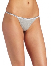 ck one Women's Cotton String Thong, Grey Heather, Small