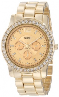 XOXO Women's XO5503 Gold-Tone Rhinestones Bezel Bracelet Watch