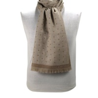 Valentino VAL Z43618 Z5009 Col.6 Brown/Beige Classic Polka Dot 100% Wool Mens' Scarf