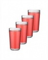 Kraftware Double Wall Insulated 24-Ounce Acrylic Drinkware, Red, Set of 4