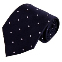 Blue Mens Ties Midnight Blue Polka Dots Woven Silk Tie Set excellent Tie Set FAA1020