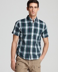 Jack Spade Bop Plaid Short Sleeve Sport Shirt - Classic Fit