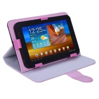 Tablet Case 7 Inch Universal Folio Leather Flip Cover- Pink