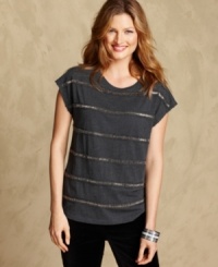 Add a chic touch of shine to jeans or corduroys with Tommy Hilfiger's pretty beaded top.