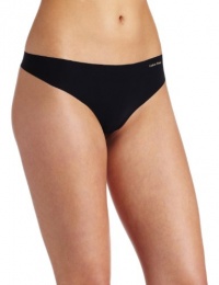 Calvin Klein Women's Invisibles Thong, Black, Medium