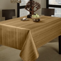 Benson Mills Flow Spillproof 52-Inch by 70-Inch Fabric Tablecloth, Taupe