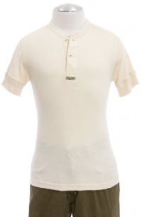 Polo By Ralph Lauren Beige Ecru Henley 2 Short Sleeve Shirt Small