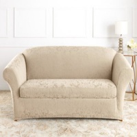 Sure Fit Stretch Jacquard Damask Loveseat Cover