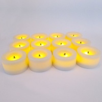 Candle Impressions set of 12 Flameless Mini Votives with Timer - Cream