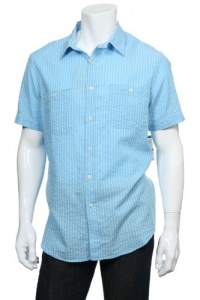 Club Room Summer Sky CBO Vertical Stripes SS Button Down Shirt