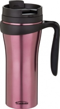 Trudeau Paige 16-Ounce Stainless Steel Travel Mug, Pink