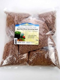 Certified Organic Hard Red Wheat - 5 Lbs - For Growing Wheatgrass to Juice, Sprouting Seed, Grinding to Make Flour & Bread, Growing Ornamental Wheat Grass & More. Makes Excellent Food Storage. Outstanding Germination Rate.