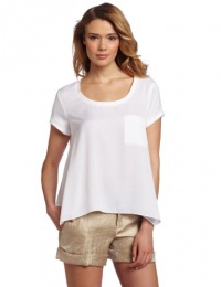 BCBGMAXAZRIA Women's Kelsey Round Neck T-Shirt Top, White, Small