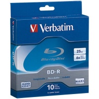 Verbatim 97238 25 GB 6x Blu-ray Single Layer Recordable Disc BD-R, 10-Disc Spindle