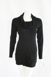 INC International Concepts Womens Deep Black Key Item Cowl Sweater PM