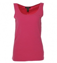 Lauren Ralph Lauren Scoop Neck Ribbed Tank Luscious Pink XL