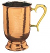 Old Dutch Solid Hammered Tankard with Brass Handle, 5-1/2-Inch, Copper