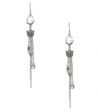 G by GUESS Silver-Tone Arrow Earrings, SILVER