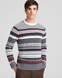 A timeless Fair Isle pattern lends statement style to this classic Jack Spade wool sweater.