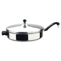 Farberware Classic Stainless Steel 12-Inch Covered Fry Pan with Helper Handle