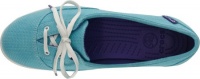 Crocs Women's LoPro Short Vamp Canvas Plim Sneaker Lace Up Shoes,Aqua/White,8 M US