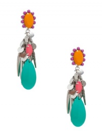 GUESS Silver-Tone Carnival Drop Earrings, MULTI