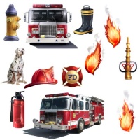 RoomMates RMK1125SCS Fire Brigade Peel & Stick Wall Decal