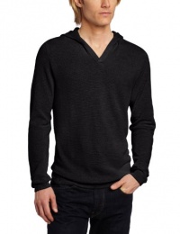 Calvin Klein Sportswear Men's V-Neck Box Textured Hoodie, Black, X-Large