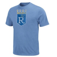 Kansas City Royals Light Blue Silver Era Retro Logo T-Shirt