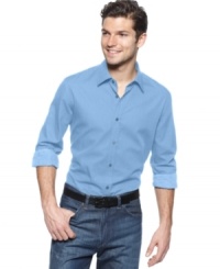 Lighten up. This light weight button-front shirt from Hugo Boss BLACK is ideal for your seasonal casual look.