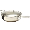 Emeril Stainless Steel with Copper Dishwasher Safe 5-Quart Saute Pan with Lid, Silver