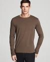 Ultra soft cotton from Peru gives this long sleeve crewneck tee a luxe feel.