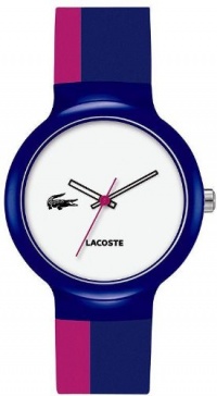 Lacoste GOA White Dial Blue and Pink Silicone Unisex Watch 2020041