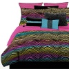 Veratex 457159 Rainbow Zebra Bed-In-A-Bag Micro-Fiber, Multicolored, Twin