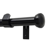 Levolor Fluted End Cap Rod Set, Black, 1-Inch Diameter, 66 to 120-Inch Width