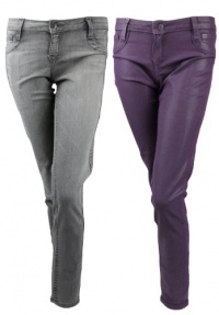 BleuLab womens chalk / plum reversible detour skinny legging jeans