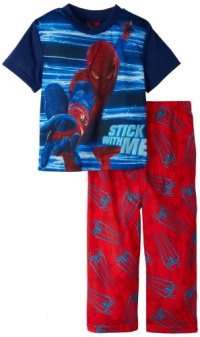 AME Boy's Web Stripe Spiderman 2-Pc Sleepwear Set