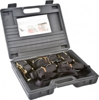 8 Piece Tie Down Kit 1 S-Hook Cam Buckle Straps, Ratchet Straps & Soft Loops with Carrying Case