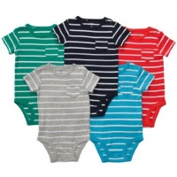 Carter's 5 Pack Boys Striped Pocket T Bodysuit Set- Newborn through 24 Months (3 Months)