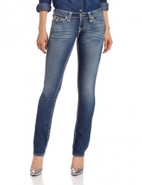 True Religion Women's Billy Super T Lower Rise Straight Leg, ZWM Tracks, 30