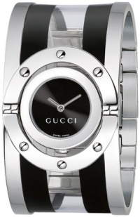 Gucci Women's YA112414 Twirl Medium Black and Transparent Acetate Bangle Watch