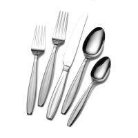 Mikasa Gourmet Basics Carson Frost 45-Piece Flatware Set, Service for 8