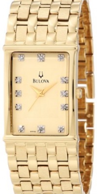 Bulova Men's 97F52 Diamond Accented Gold-Tone Steel Watch